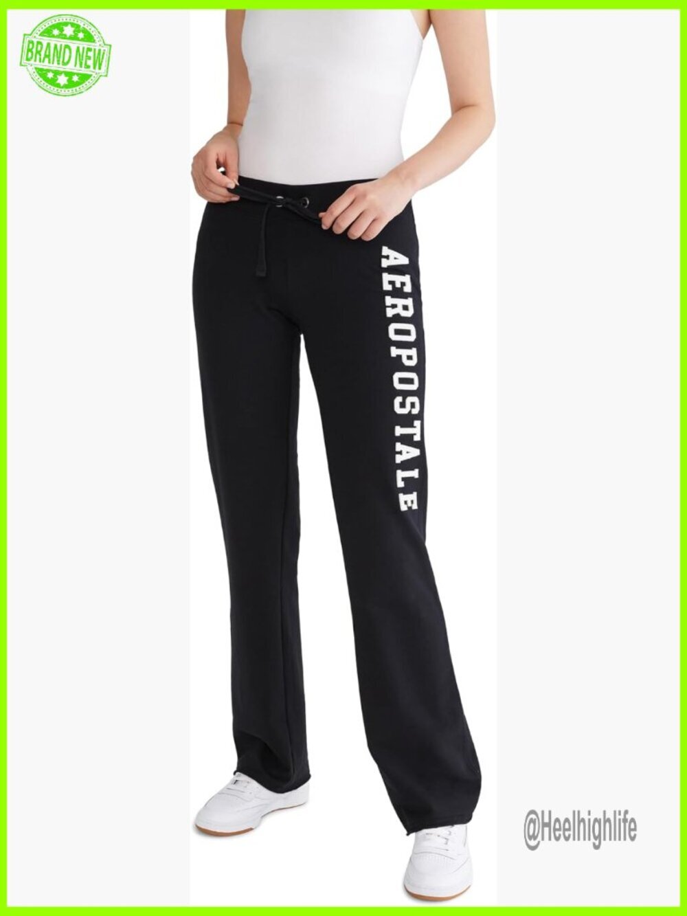 Fit and Flare Sweatpants with Logo Detail, Stretch Fleece Fabric